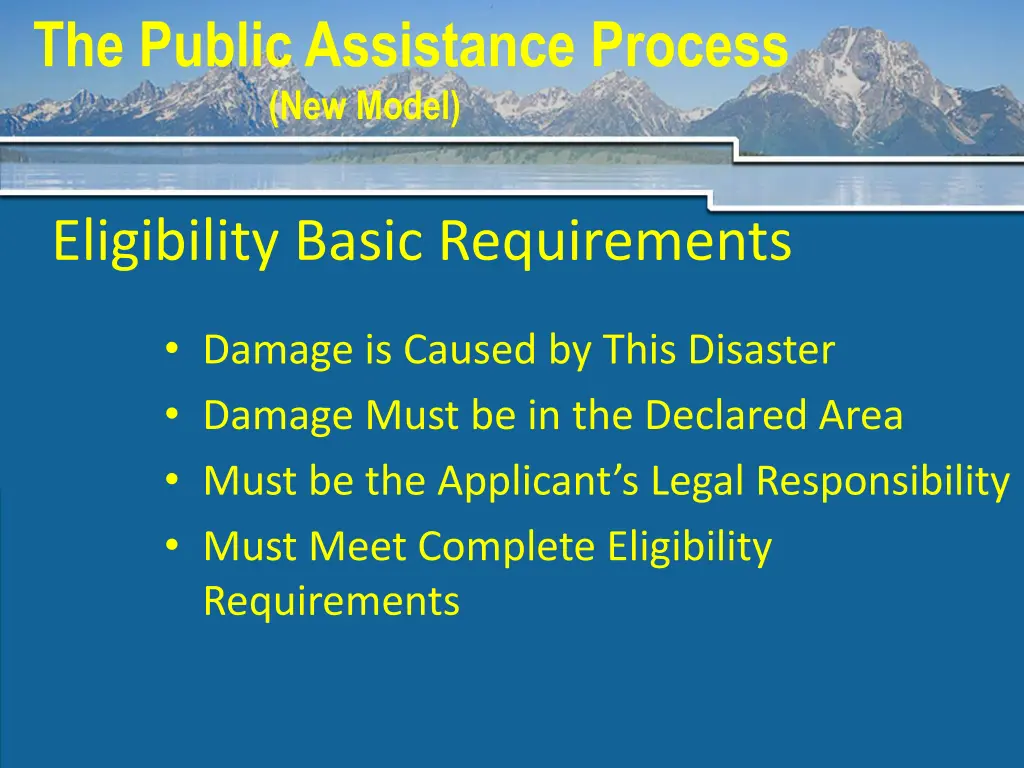 the public assistance process new model 4