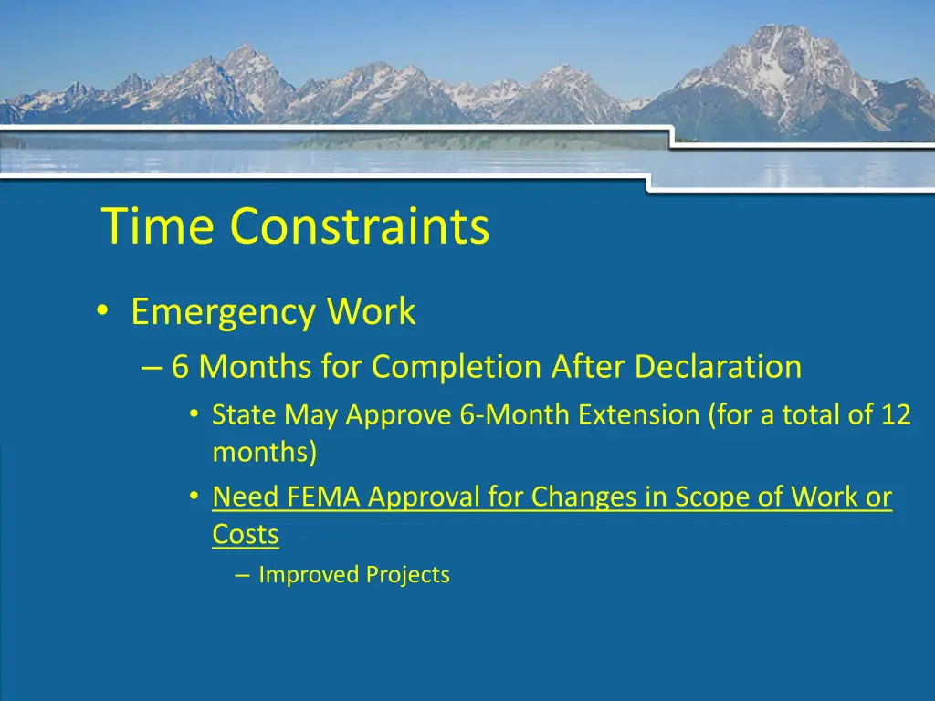 time constraints