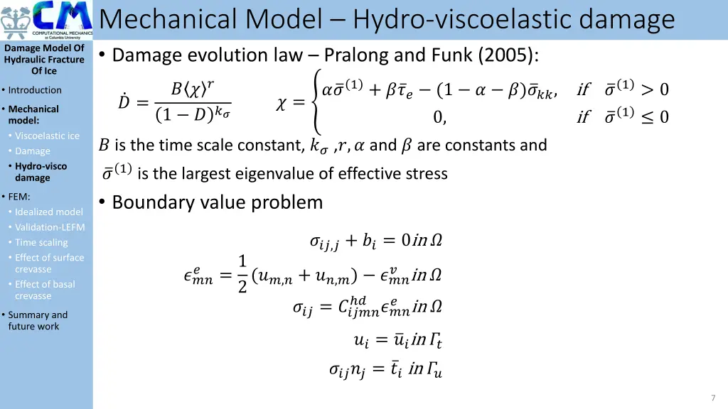 mechanical model hydro viscoelastic damage damage