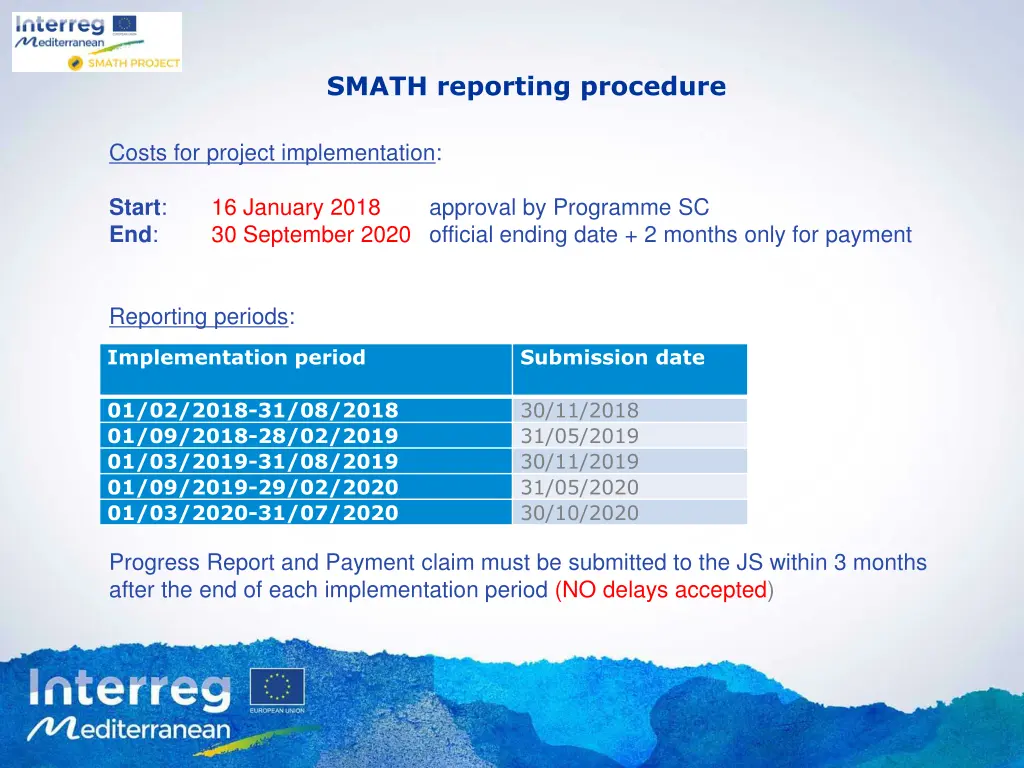 smath reporting procedure