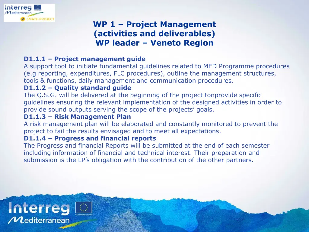 wp 1 project management activities 1