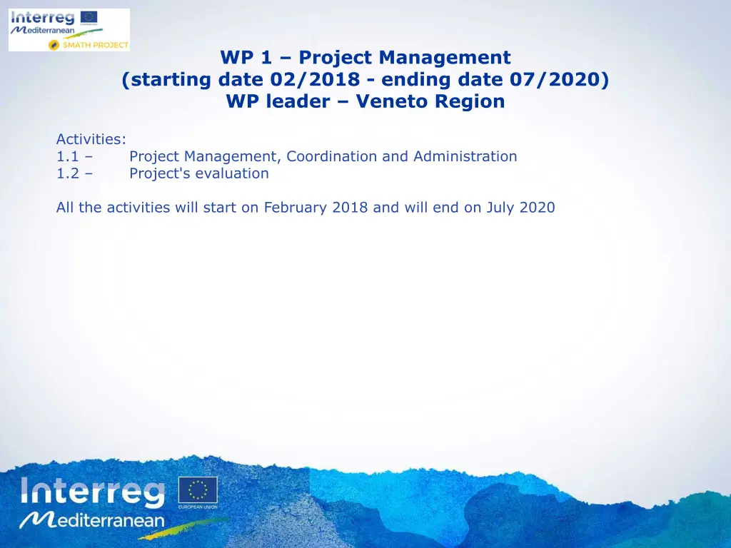 wp 1 project management starting date 02 2018