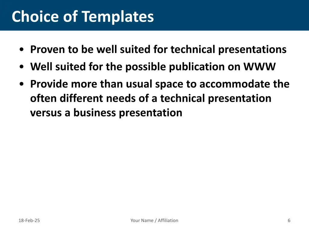 choice of templates