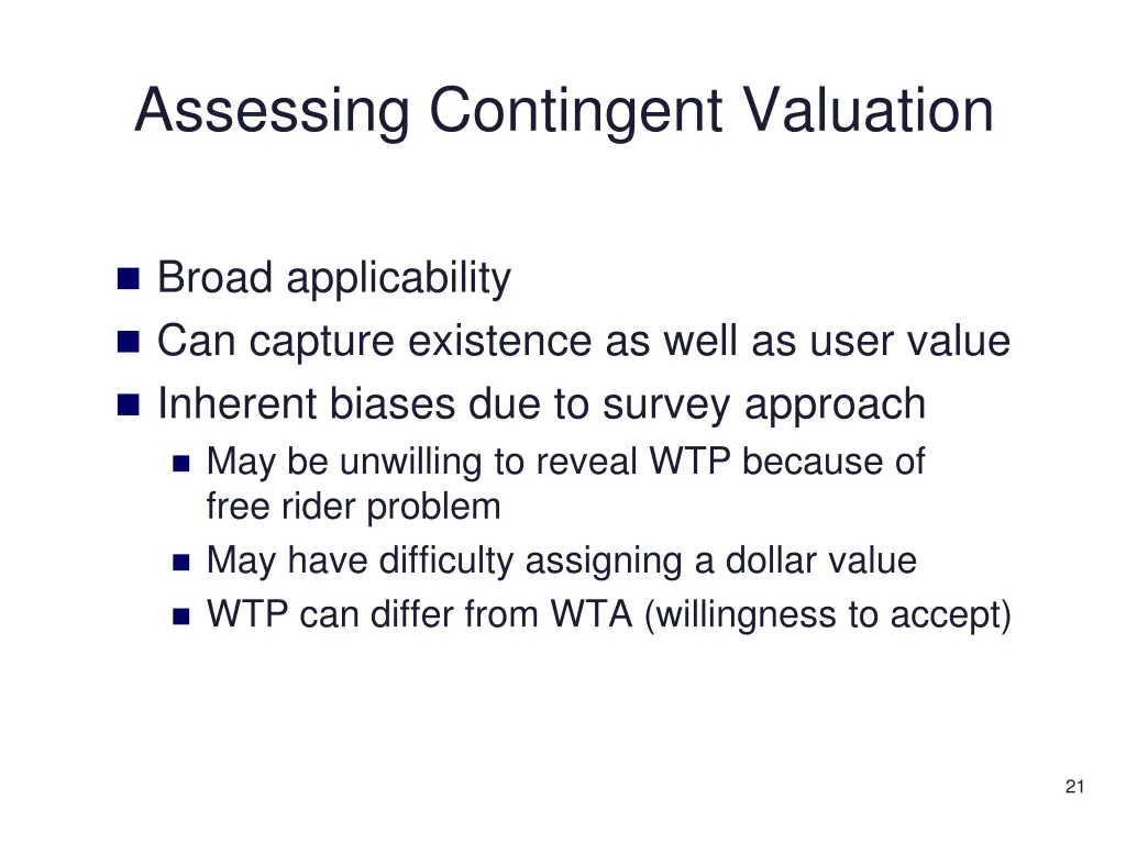 assessing contingent valuation