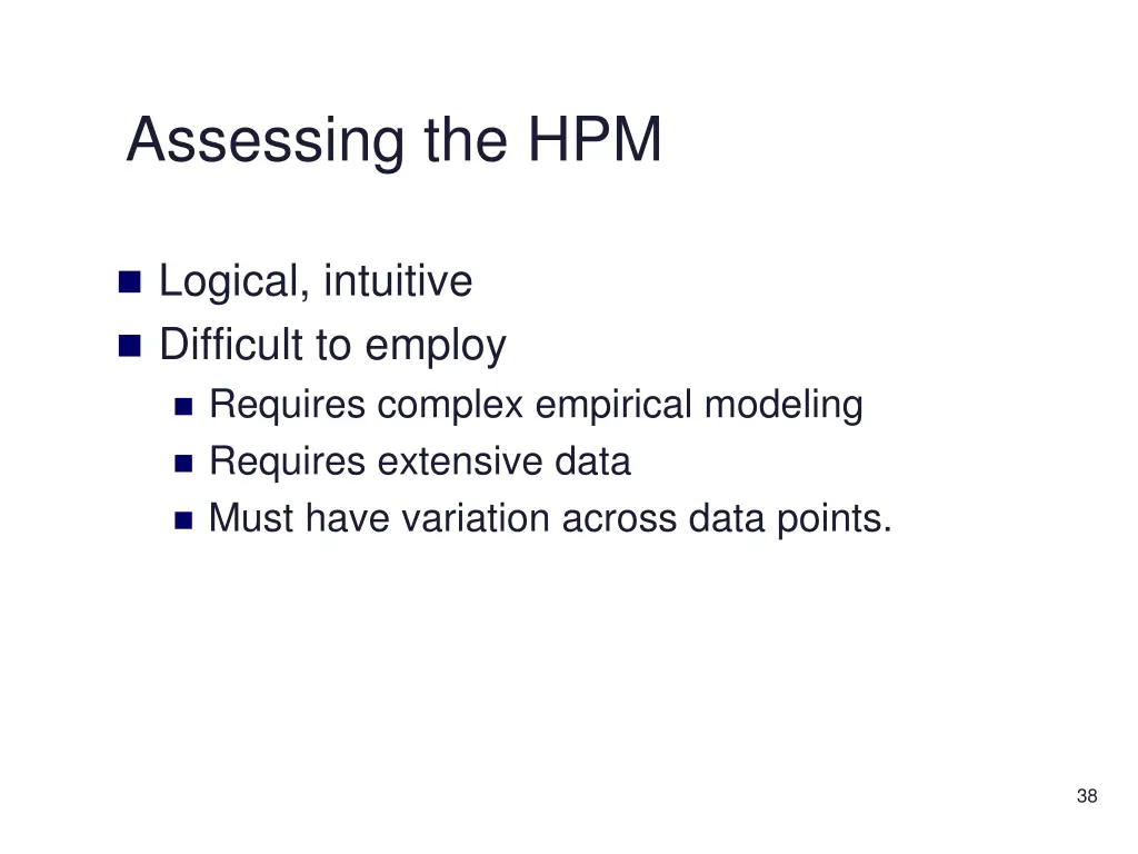 assessing the hpm