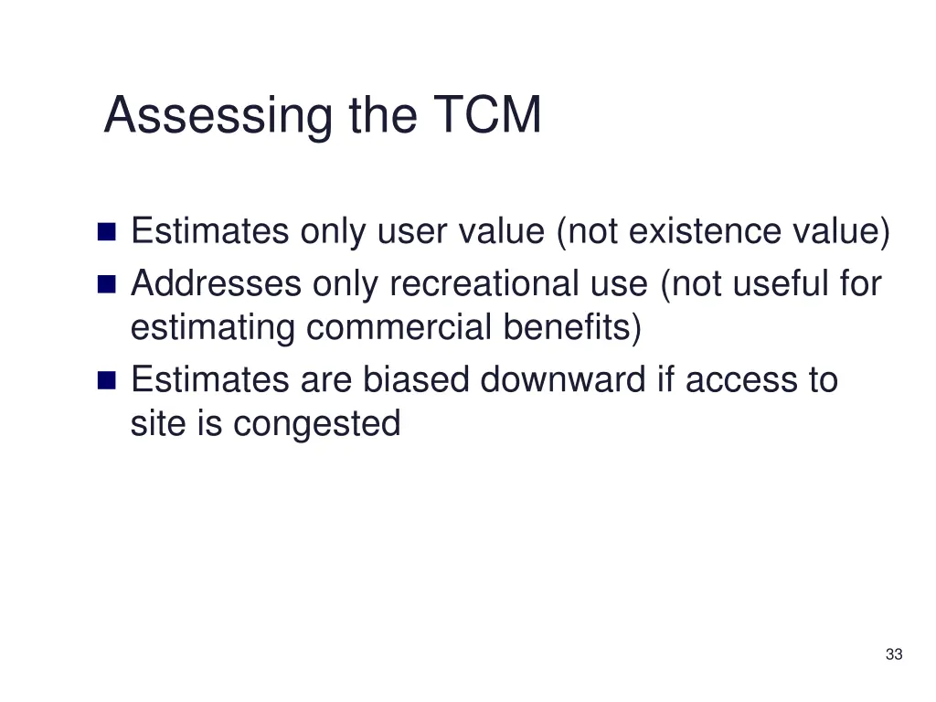 assessing the tcm