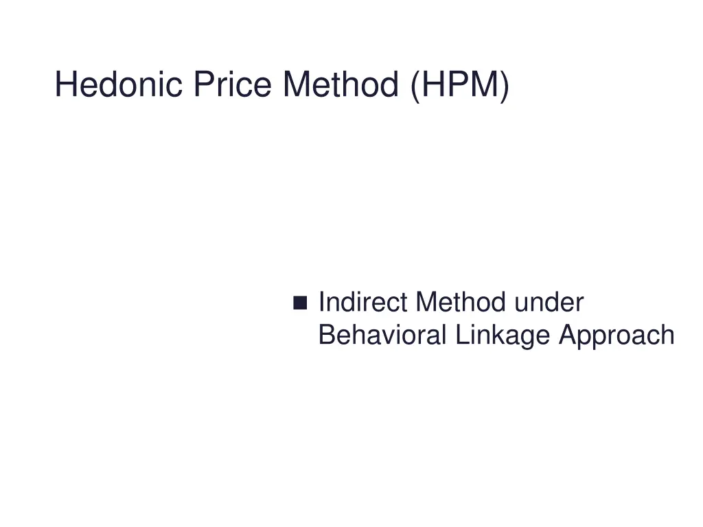 hedonic price method hpm