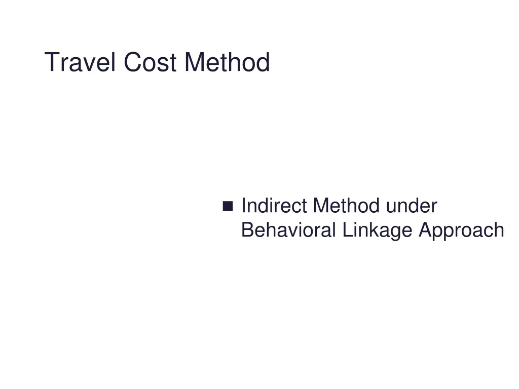 travel cost method