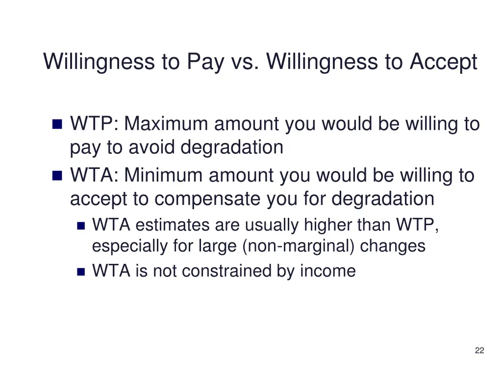 willingness to pay vs willingness to accept