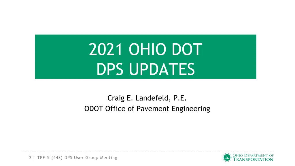 2021 ohio dot dps updates