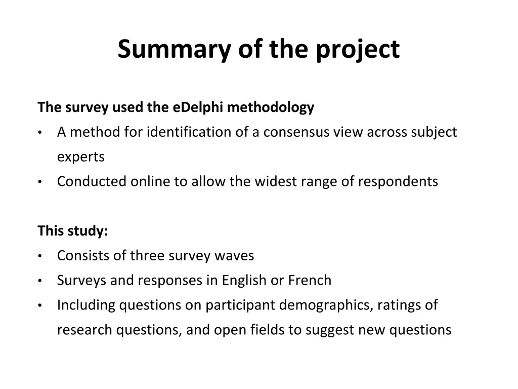 summary of the project 1