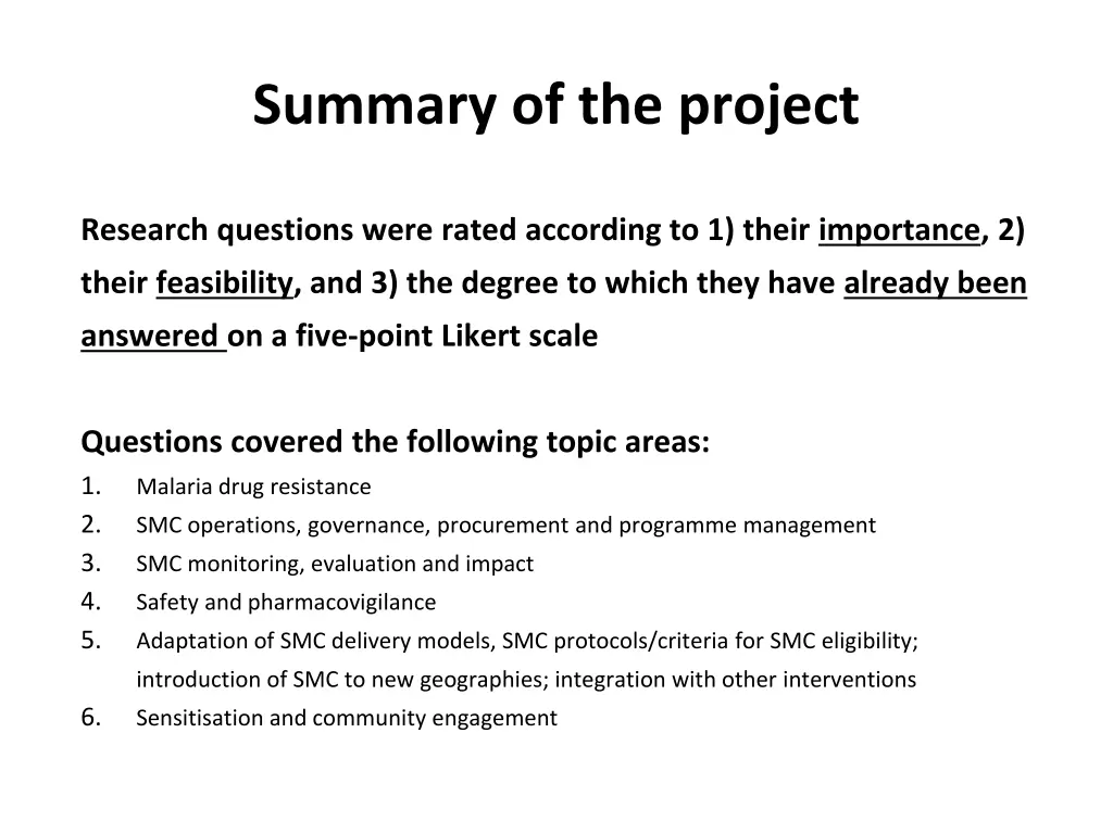 summary of the project 2