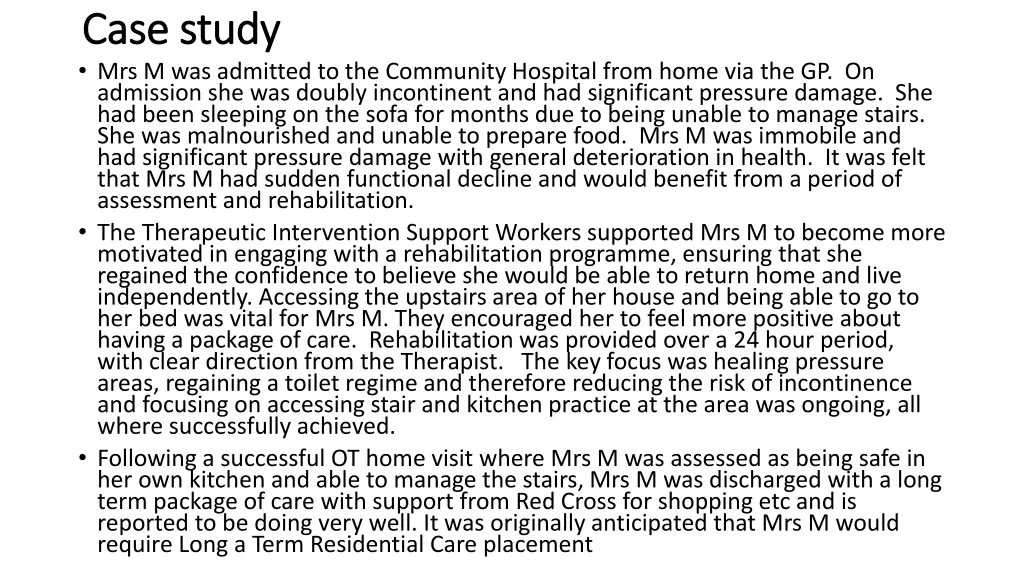 case study case study mrs m was admitted