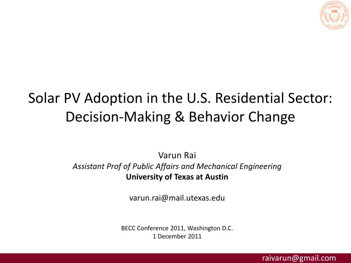 solar pv adoption in the u s residential sector