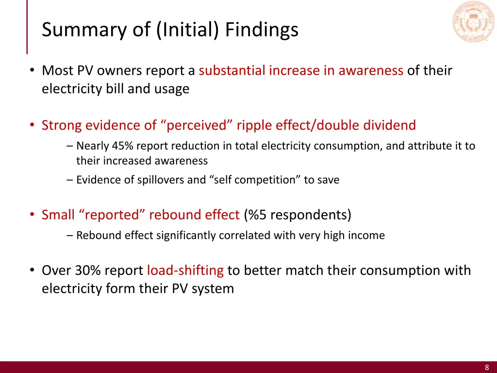 summary of initial findings