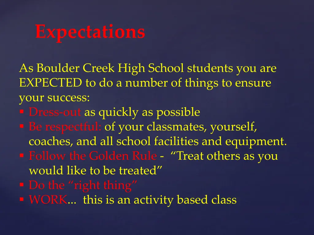 expectations