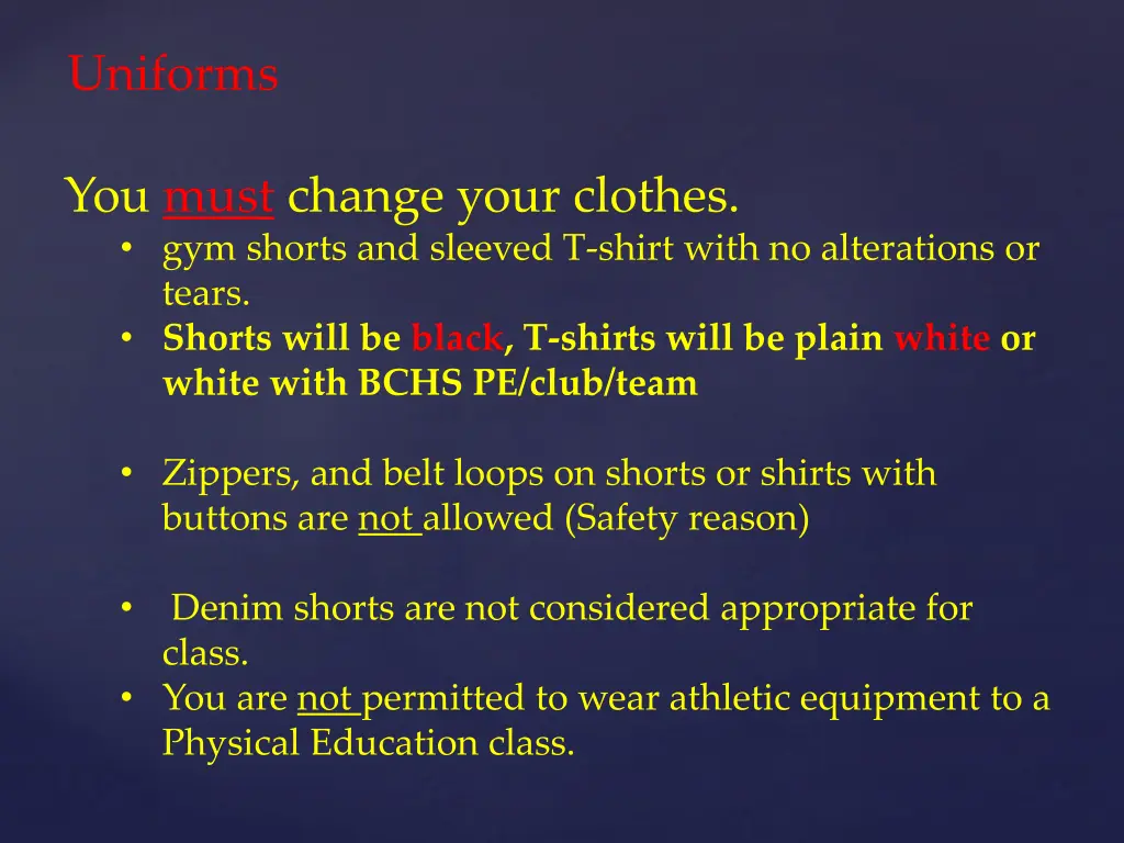 uniforms