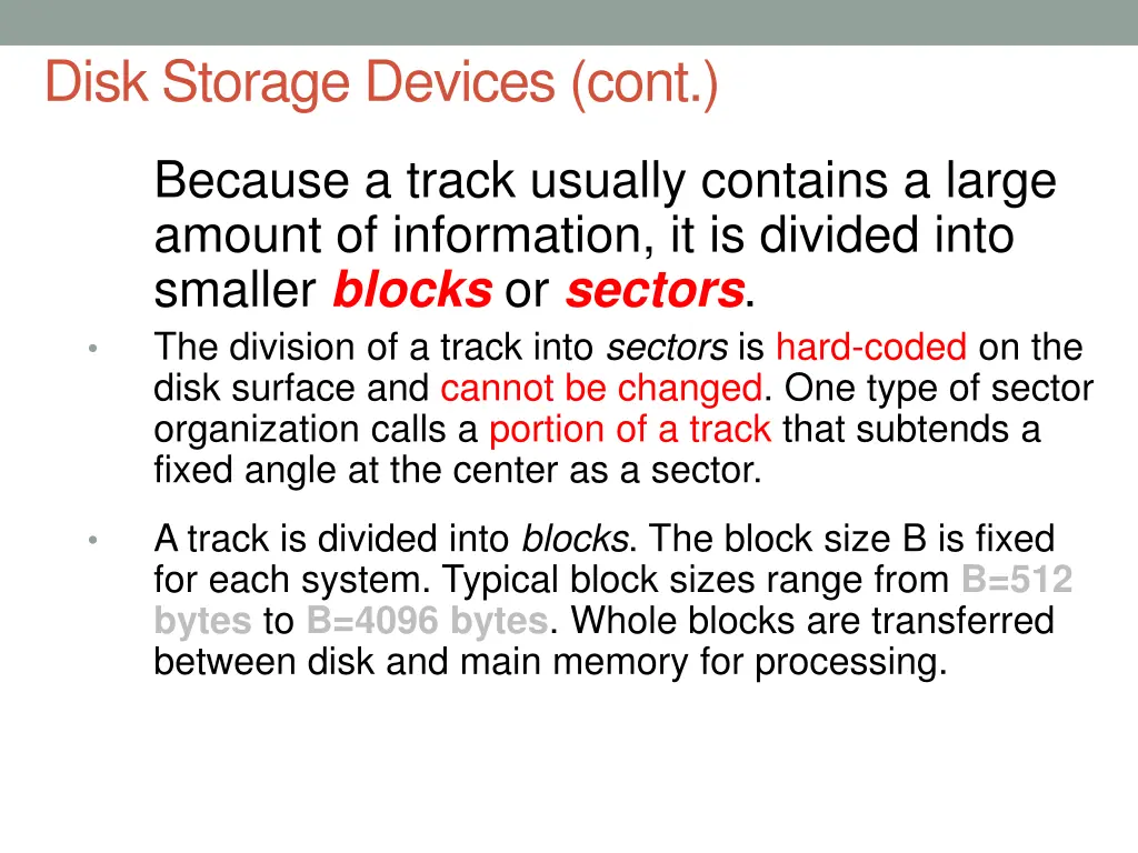 disk storage devices cont 1
