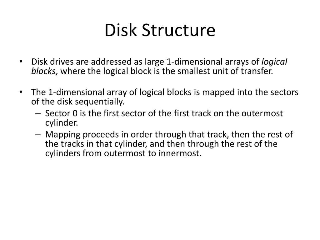 disk structure