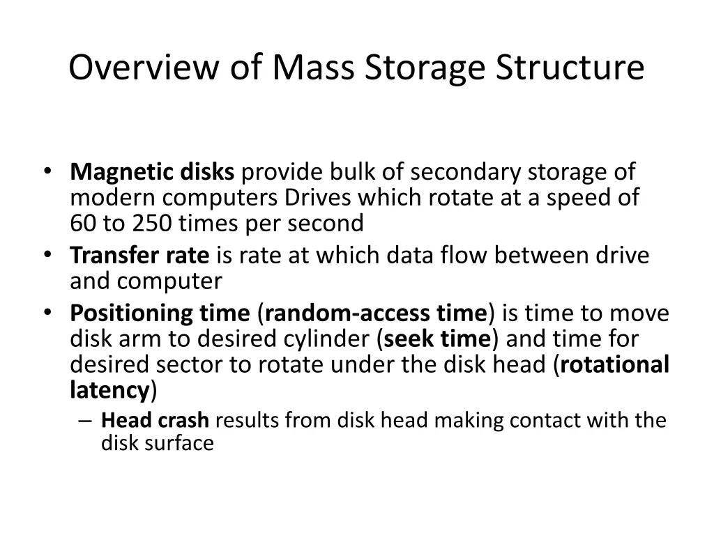 overview of mass storage structure