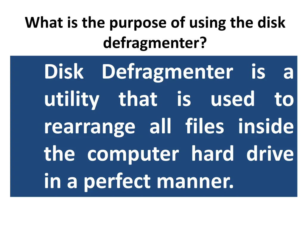 what is the purpose of using the disk
