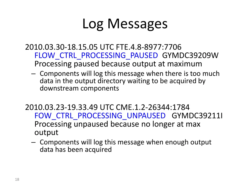 log messages 2