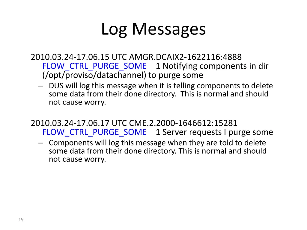 log messages 3