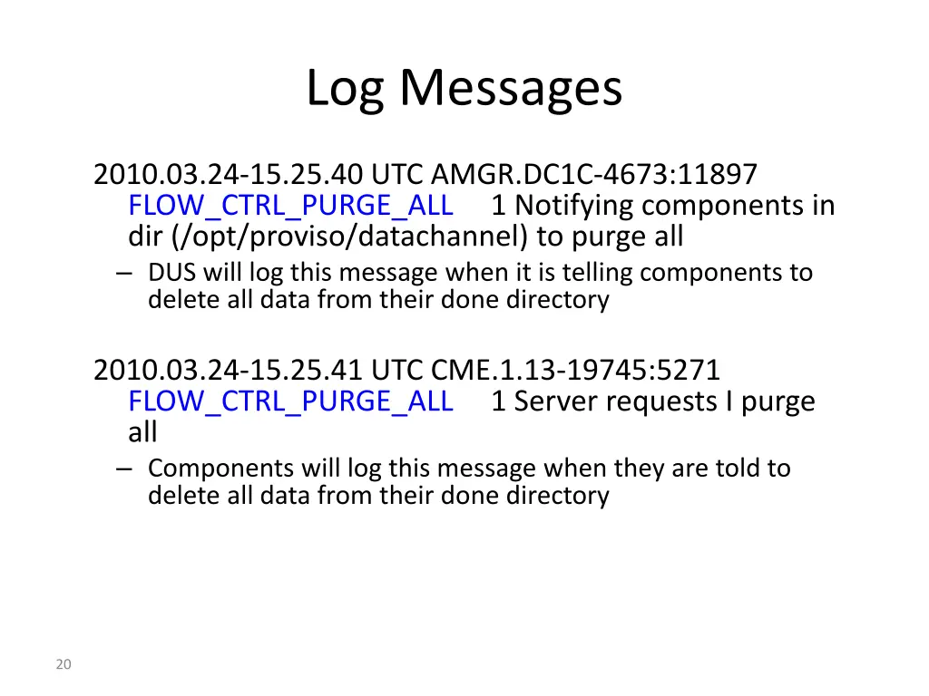 log messages 4