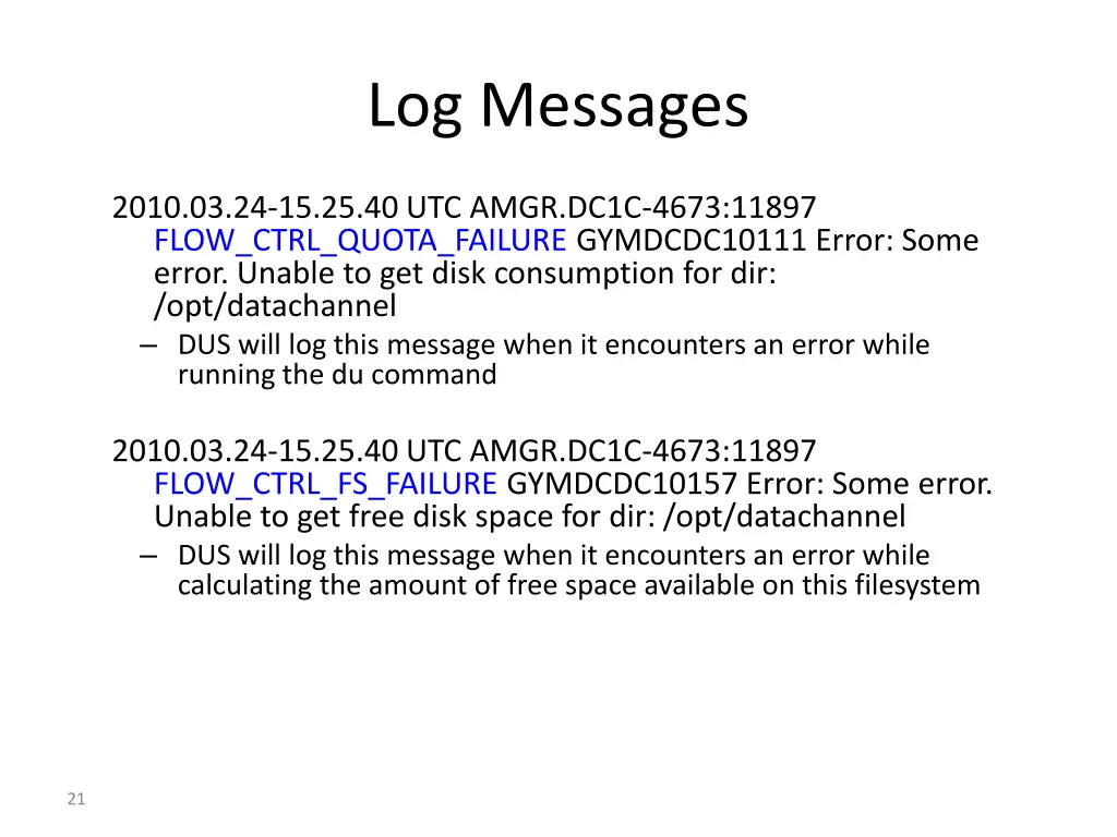 log messages 5