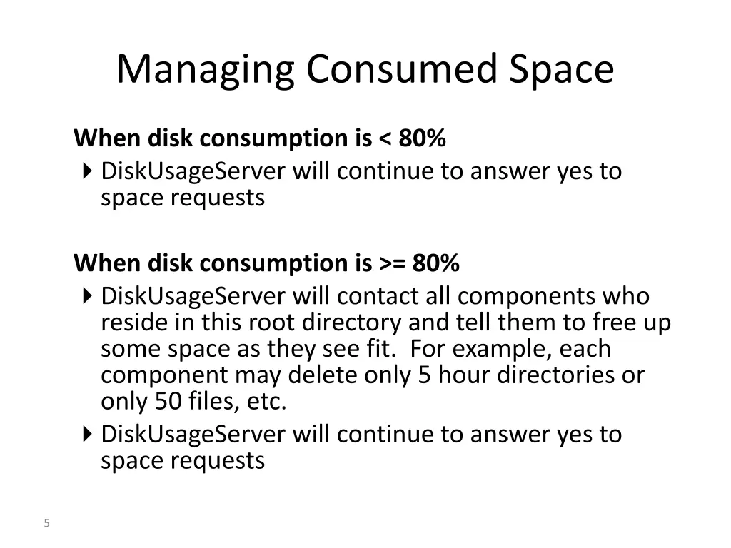 managing consumed space