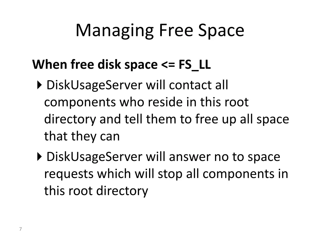 managing free space
