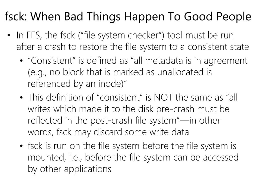 fsck when bad things happen to good people
