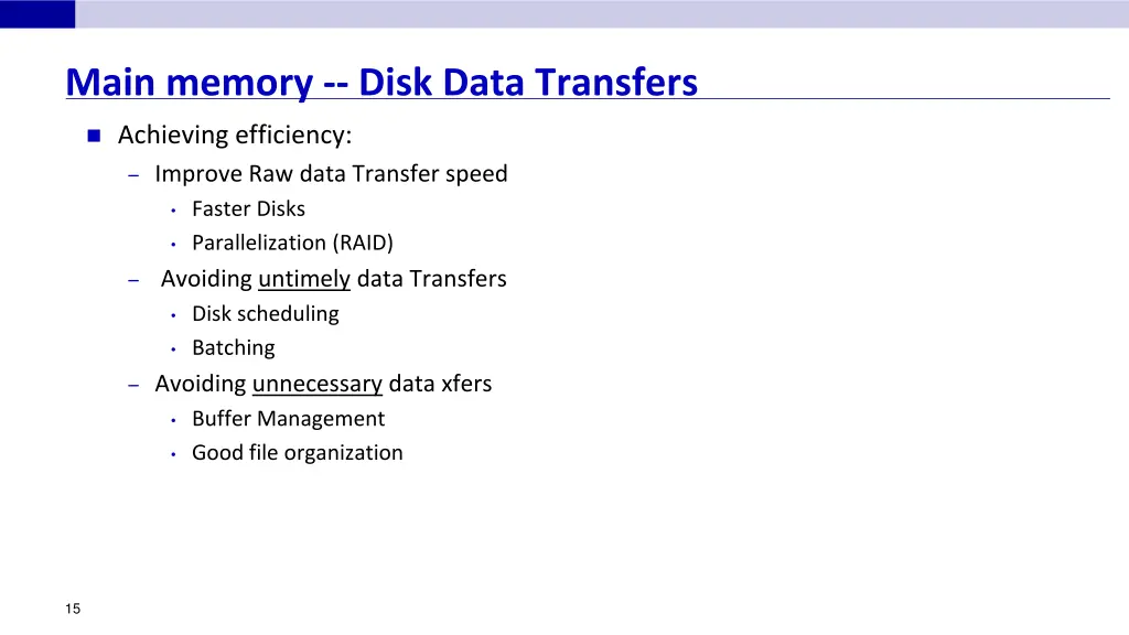 main memory disk data transfers 1