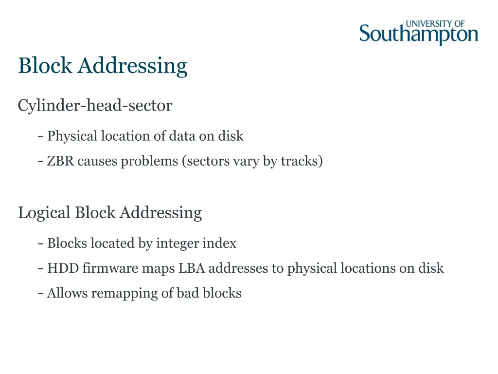 block addressing