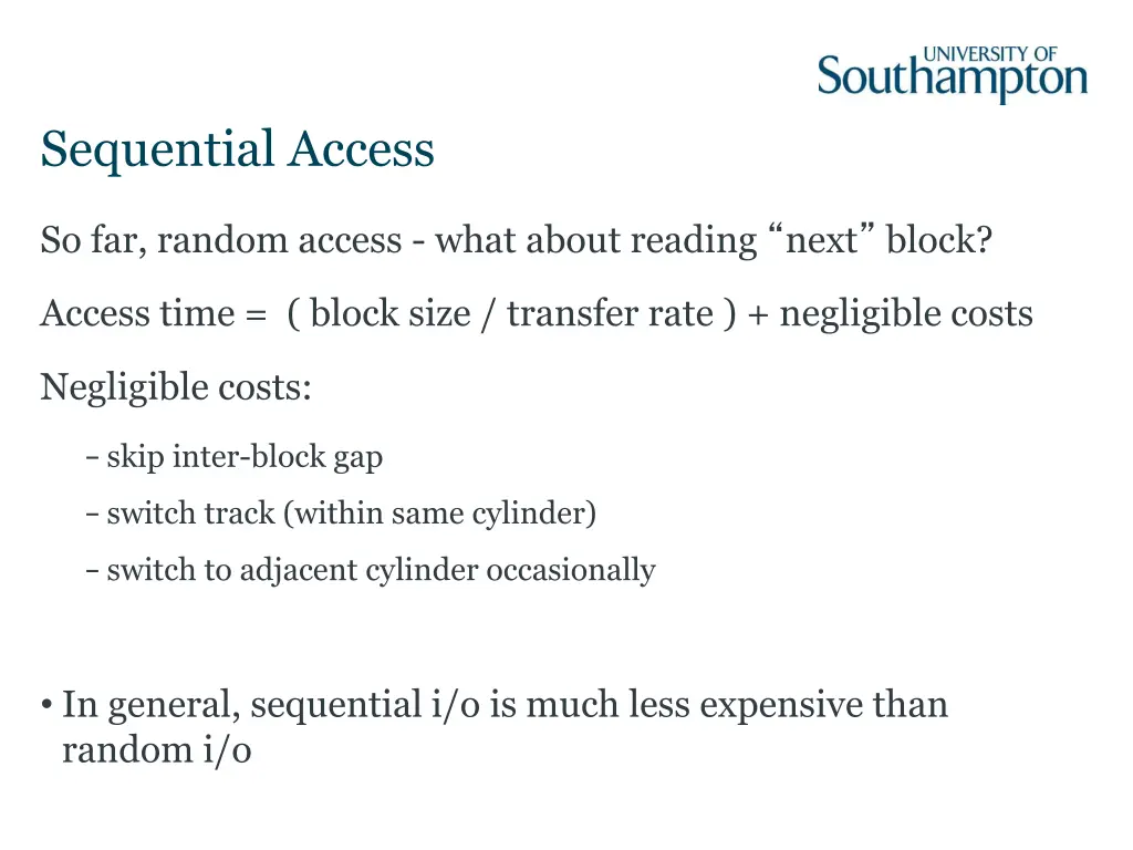 sequential access