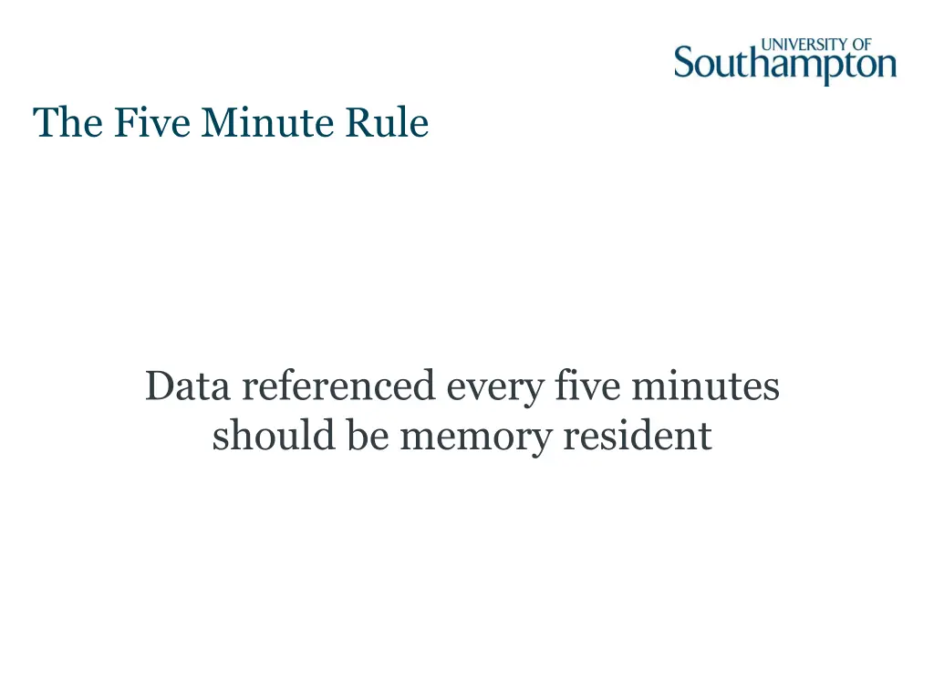 the five minute rule 1