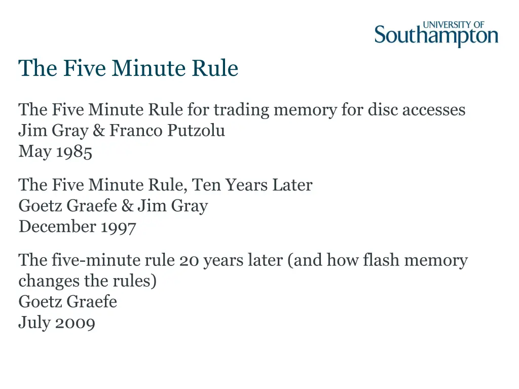 the five minute rule 2