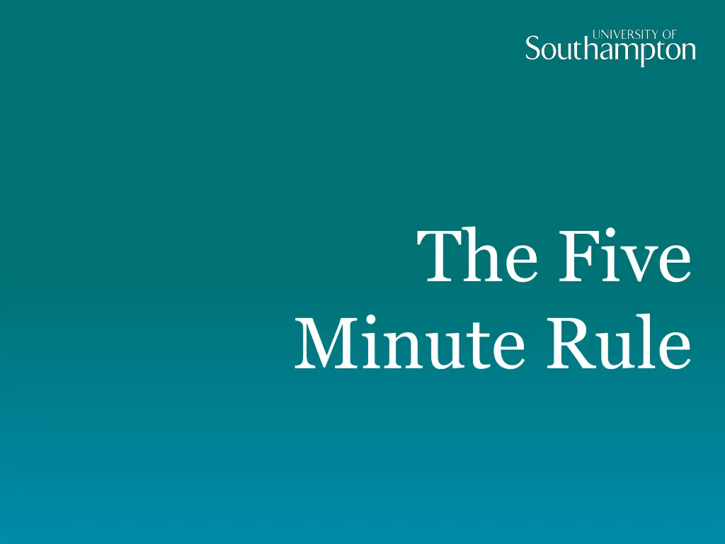 the five minute rule