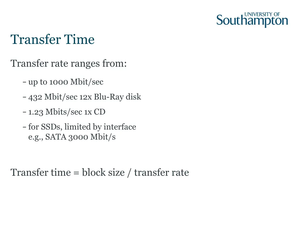 transfer time