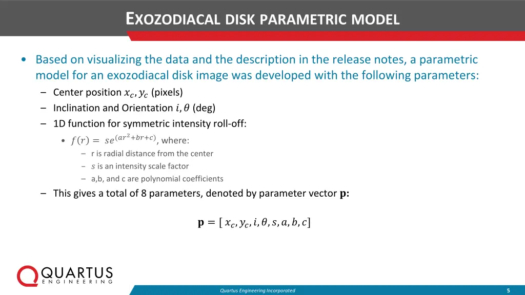 e xozodiacal disk parametric model