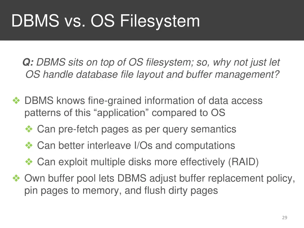 dbms vs os filesystem