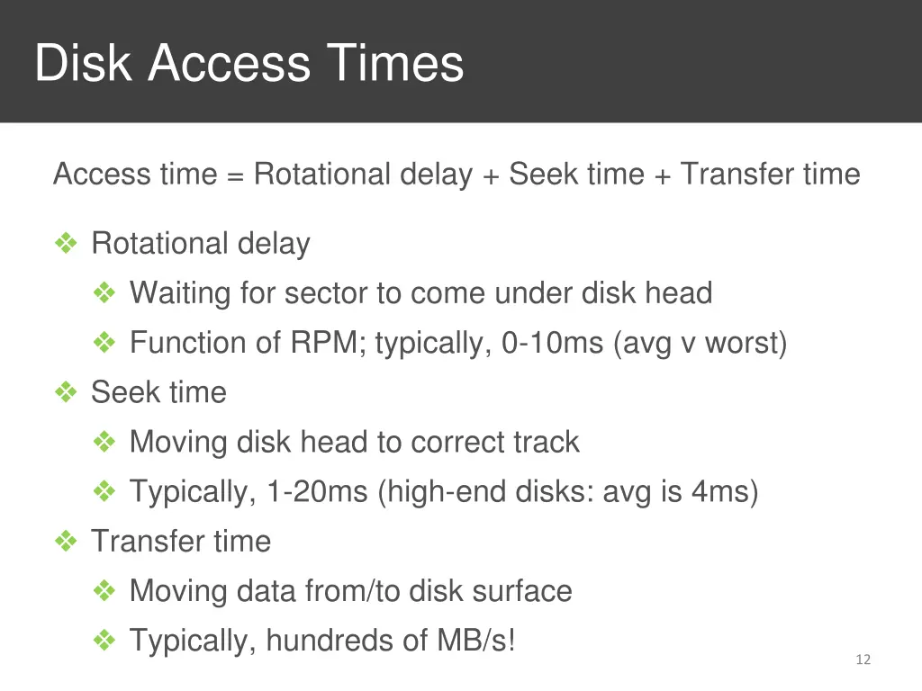 disk access times