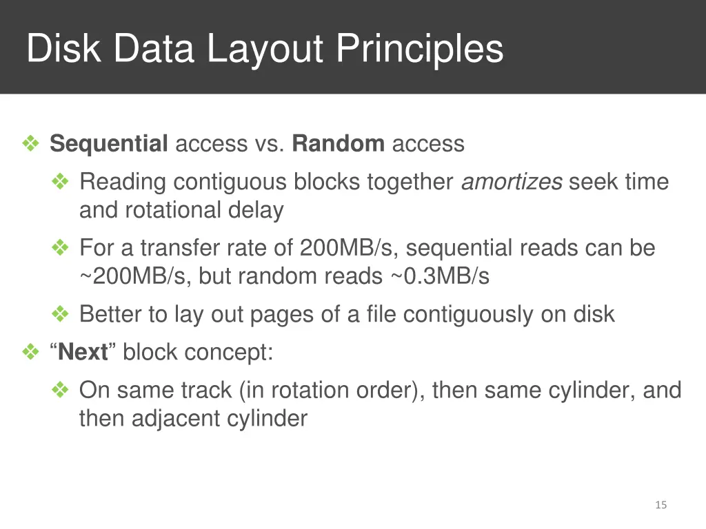 disk data layout principles