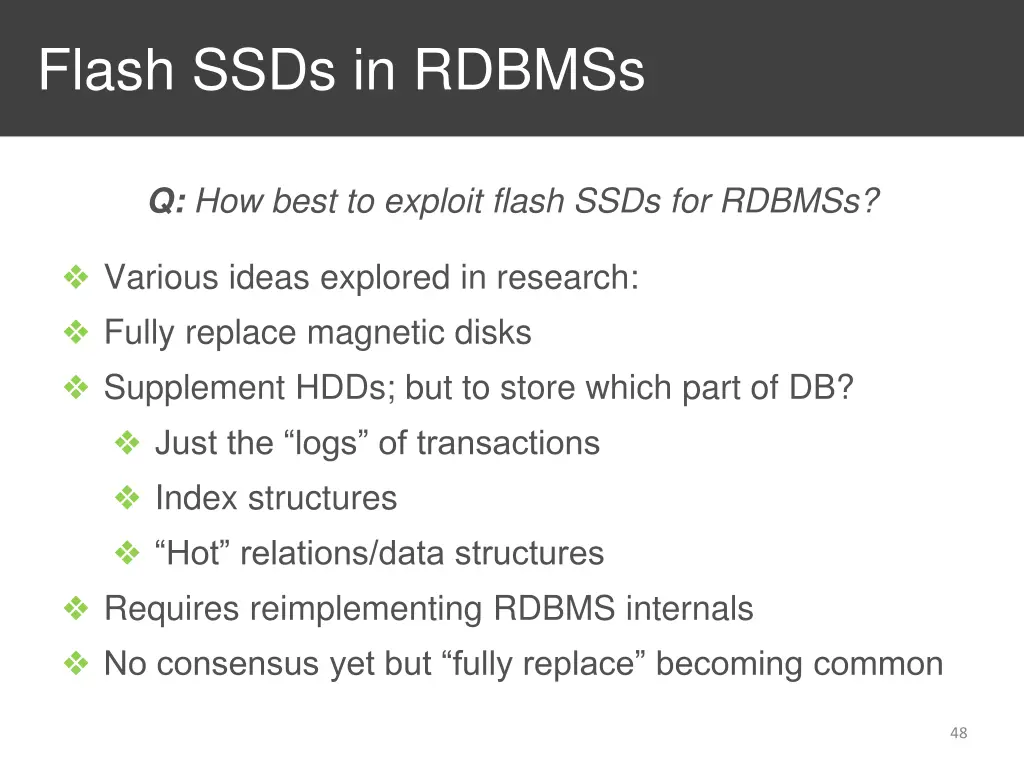 flash ssds in rdbmss