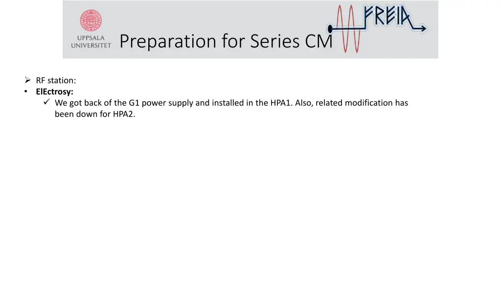 preparation for series cm 1