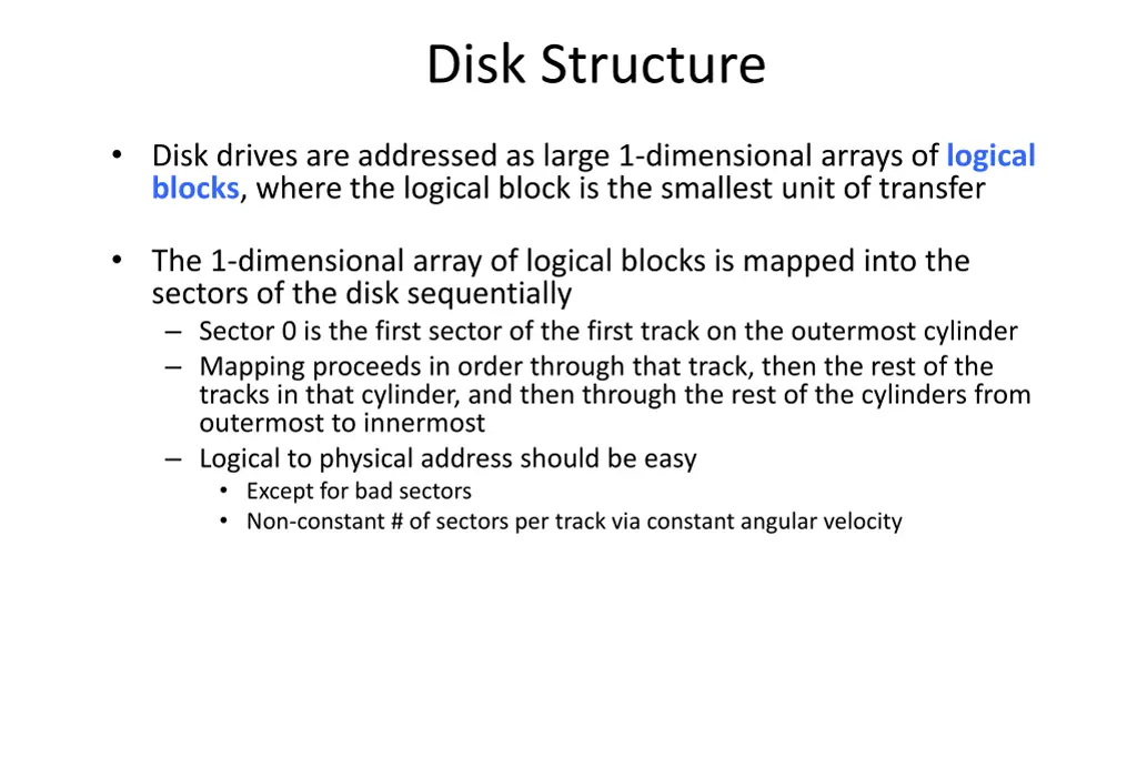 disk structure