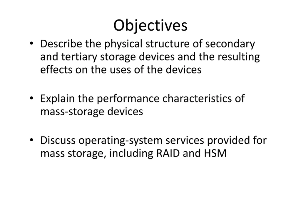 objectives