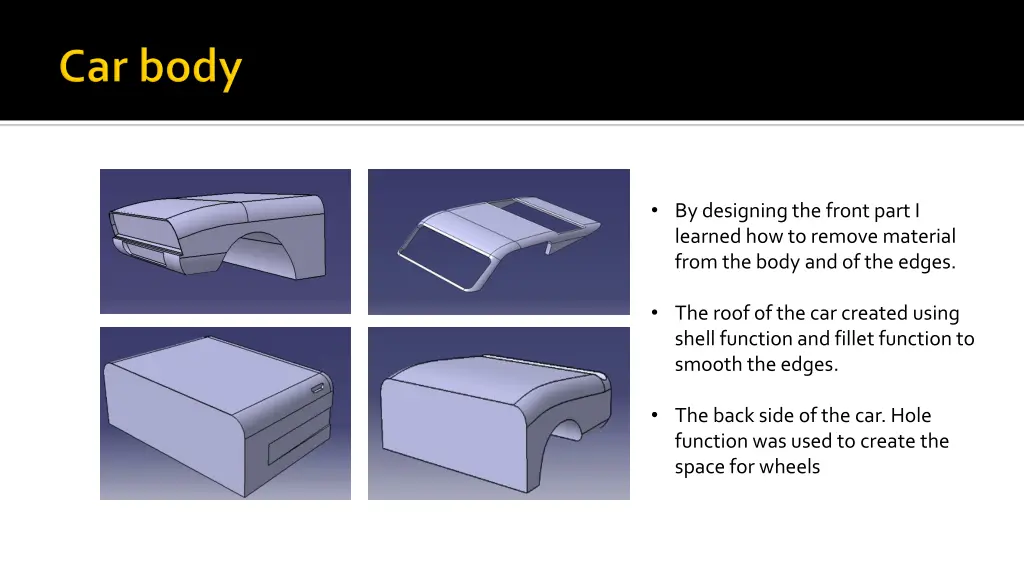 by designing the front part i learned