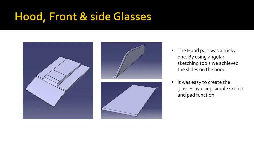 the hood part was a tricky one by using angular
