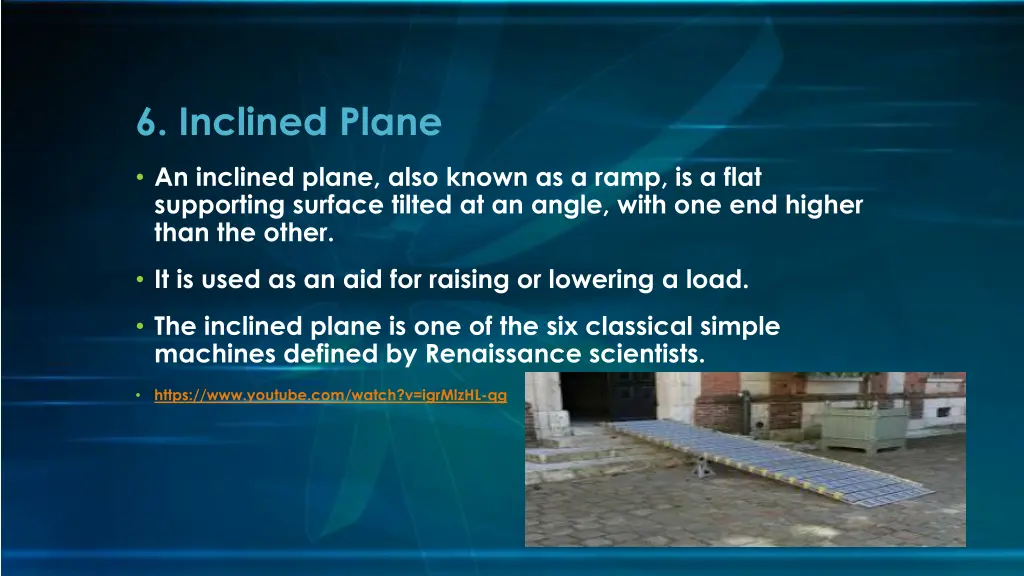 6 inclined plane